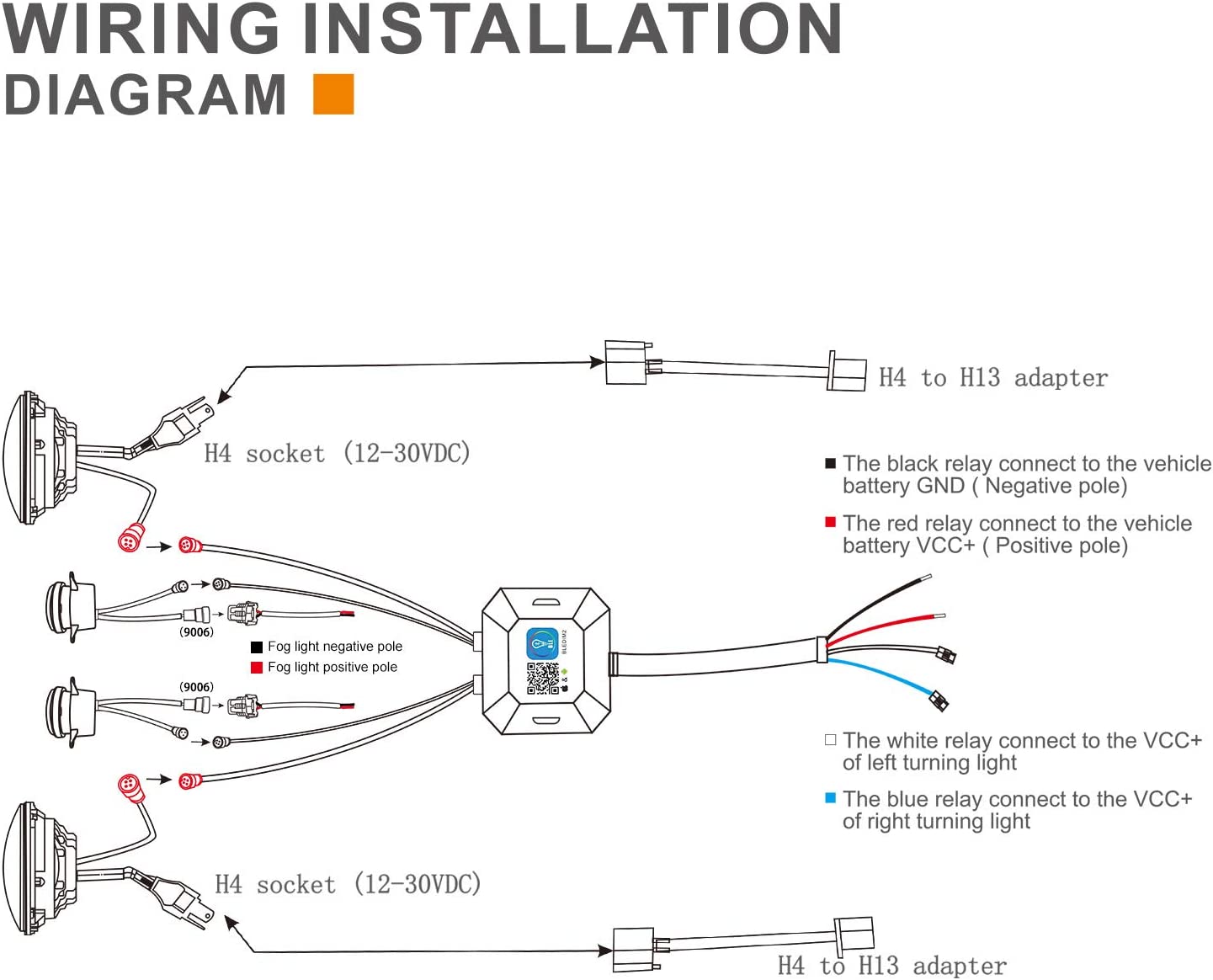 1997-2018 Jeep Wrangler 7 Inch RGB Halo Headlights And Fog Lights Bluetooth Color Control Dot Kits For 19972018 Jk Jku Tj Ljw Ring Drl Amber Turn Signalhilo Beam Multicolor