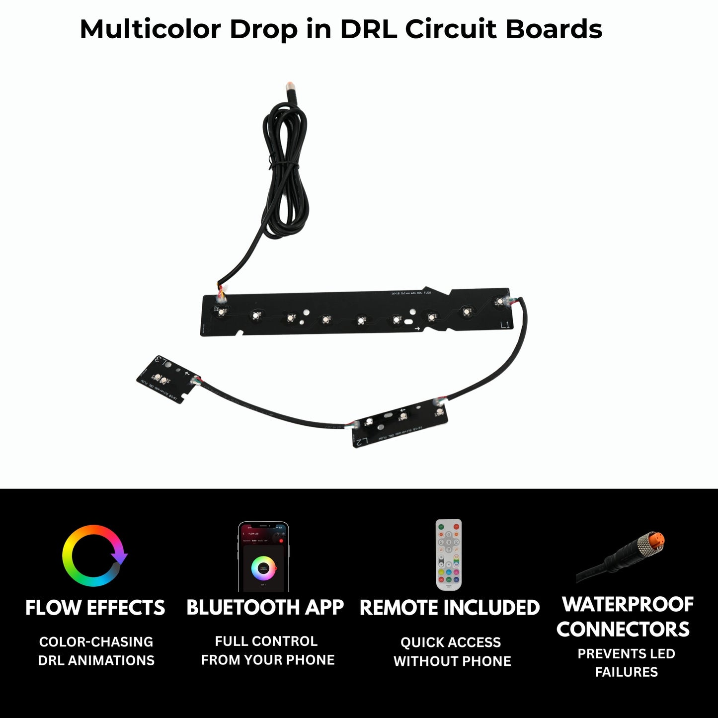 Chevrolet Silverado Multicolor Flow Series DRL Boards (2016-2018)