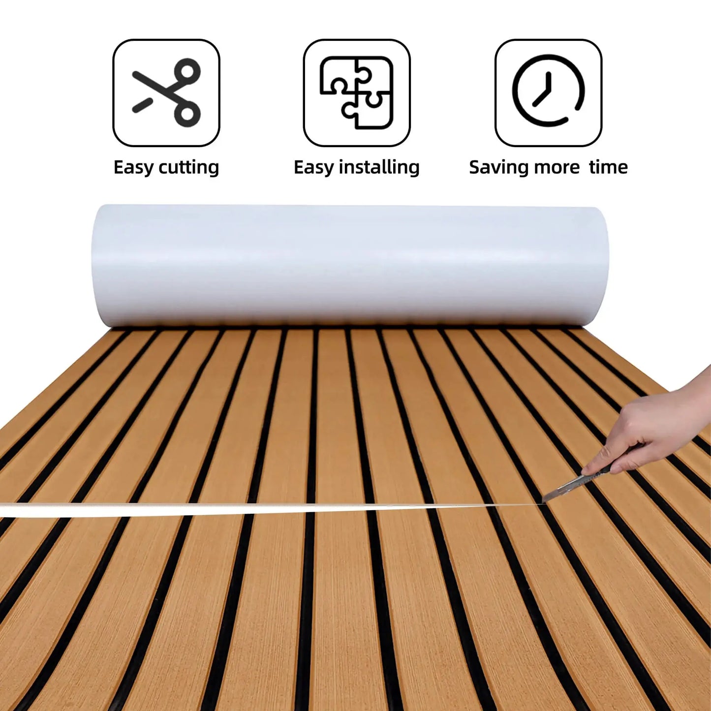 Boat Flooring EVA Foam Boat Decking Faux Teak Marine Flooring Marine Mat Sheet for Motorboat RV Yacht Kayak Surfboard