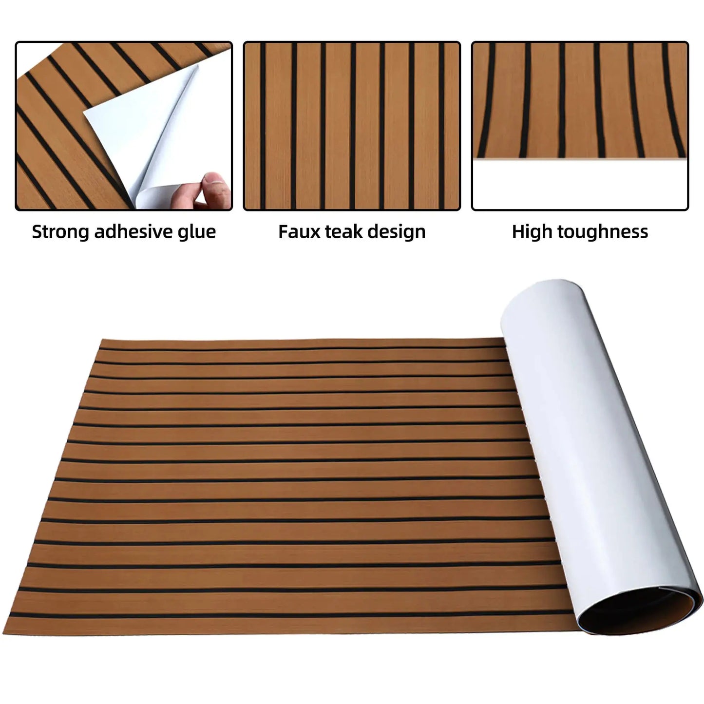 Boat Flooring EVA Foam Boat Decking Faux Teak Marine Flooring Marine Mat Sheet for Motorboat RV Yacht Kayak Surfboard