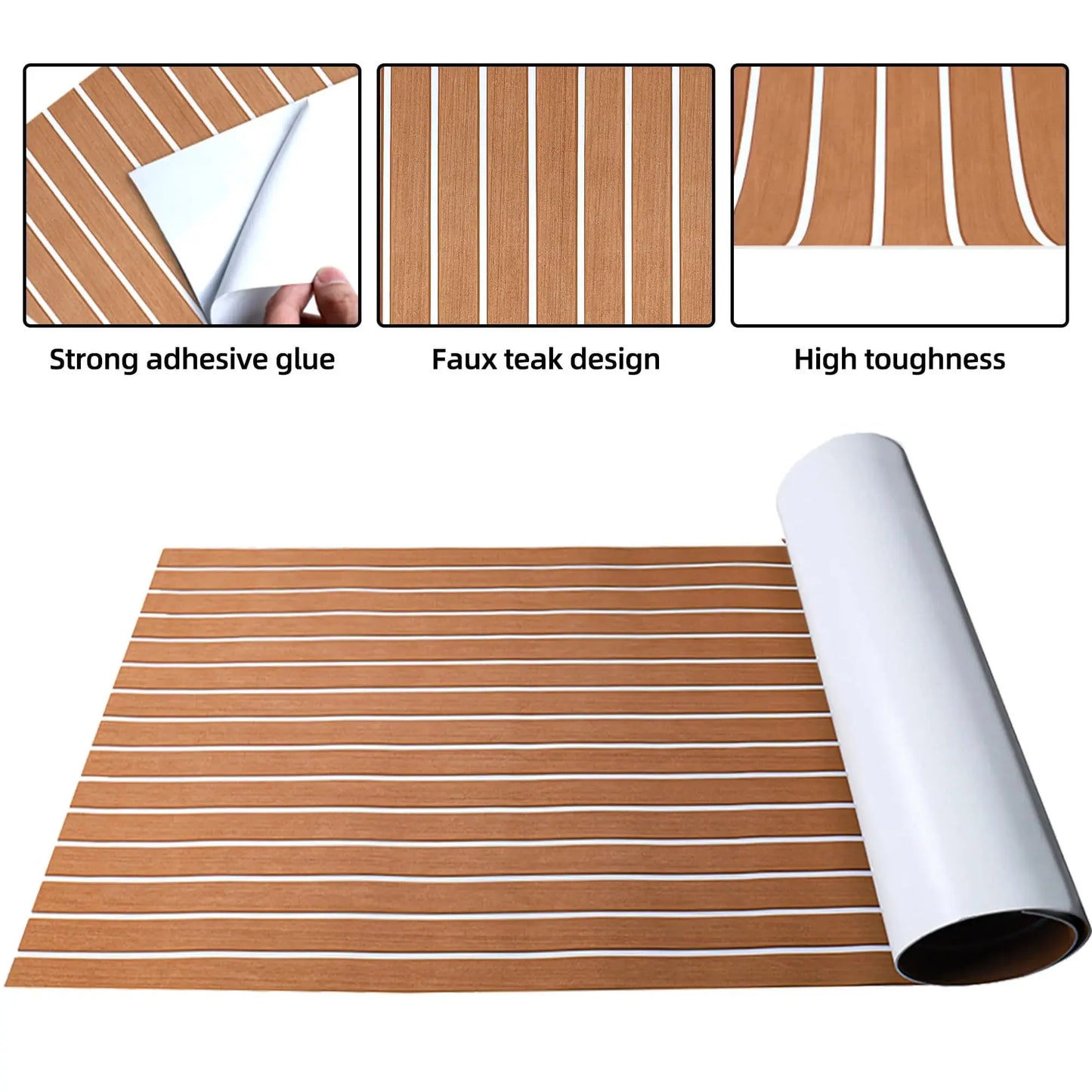 Boat Flooring EVA Foam Boat Decking Faux Teak Marine Flooring Marine Mat Sheet for Motorboat RV Yacht Kayak Surfboard