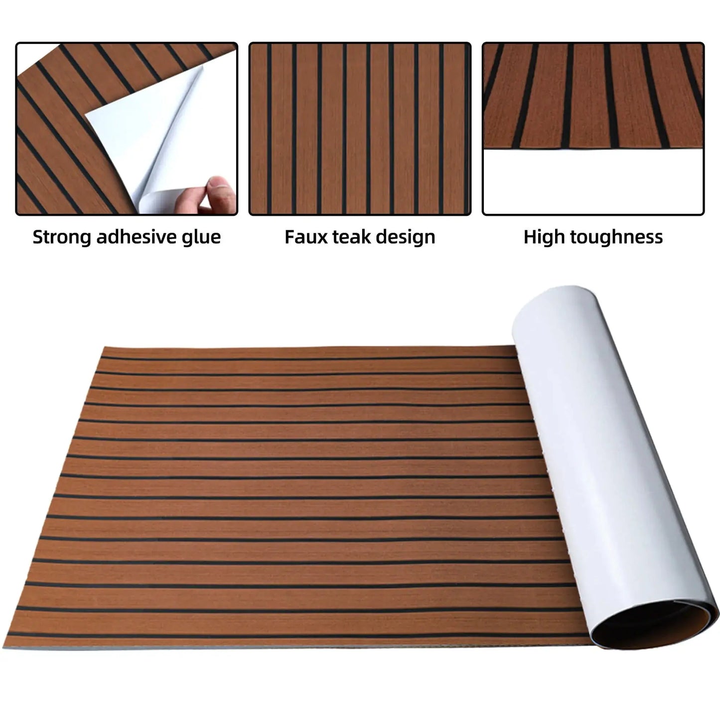 Boat Flooring EVA Foam Boat Decking Faux Teak Marine Flooring Marine Mat Sheet for Motorboat RV Yacht Kayak Surfboard