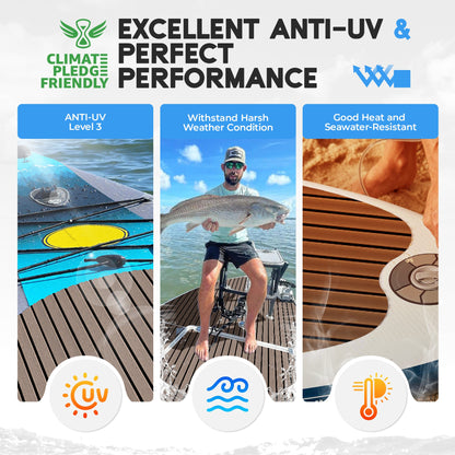 Boat Flooring EVA Foam Boat Decking Faux Teak Marine Flooring Marine Mat Sheet for Motorboat RV Yacht Kayak Surfboard