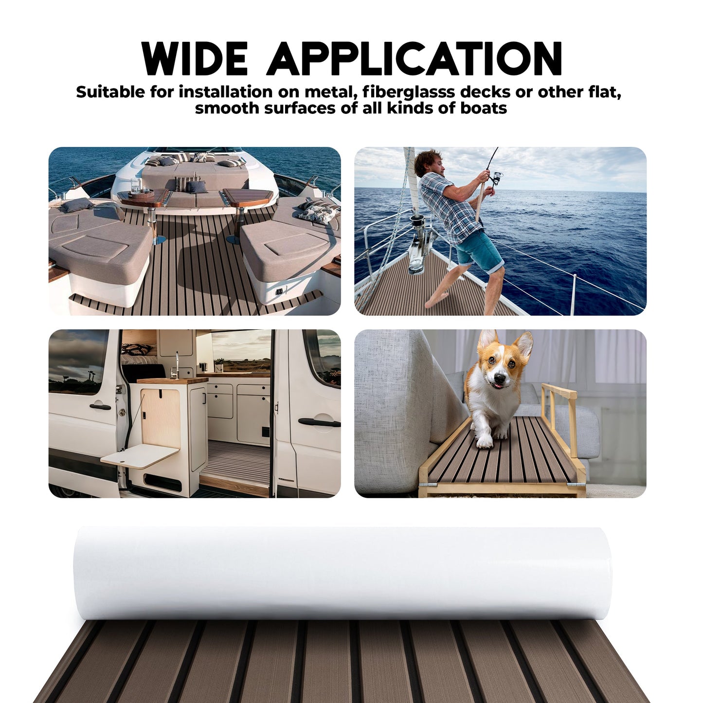 Boat Flooring EVA Foam Boat Decking Faux Teak Marine Flooring Marine Mat Sheet for Motorboat RV Yacht Kayak Surfboard