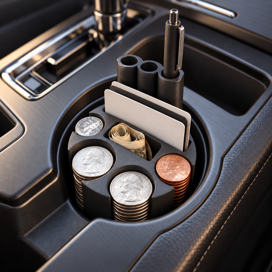 Custom Coin Card & Pen Organizer — concept rendering; final product made to confirmed specifications