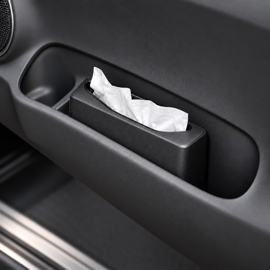 Custom Door Pocket Tissue Holder — concept rendering; final product made to confirmed specifications