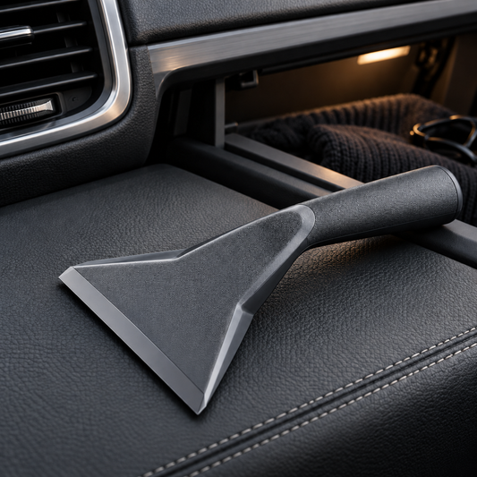 Custom Glovebox Ice Scraper — concept rendering; final product made to confirmed specifications
