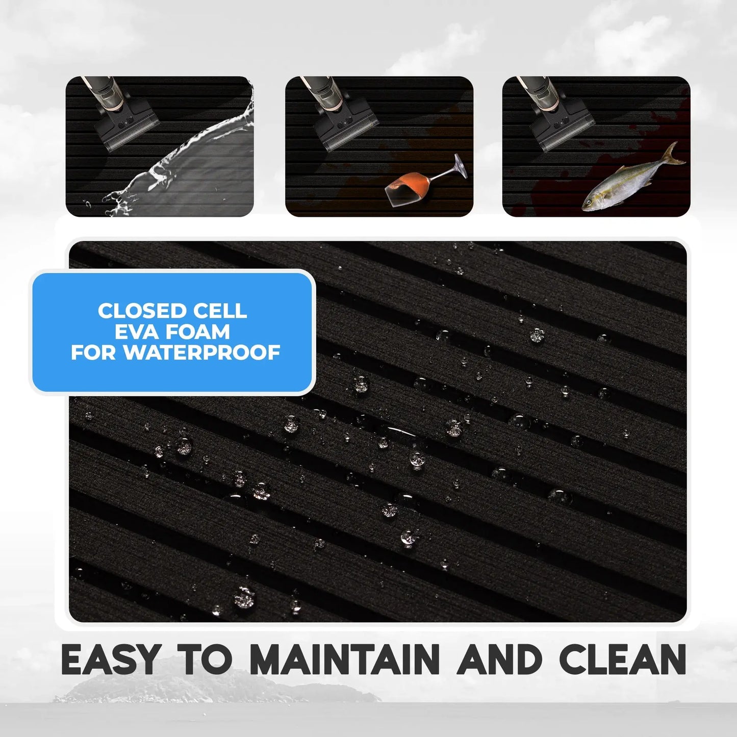 Boat Flooring EVA Foam Boat Decking Faux Teak Marine Flooring Marine Mat Sheet for Motorboat RV Yacht Kayak Surfboard