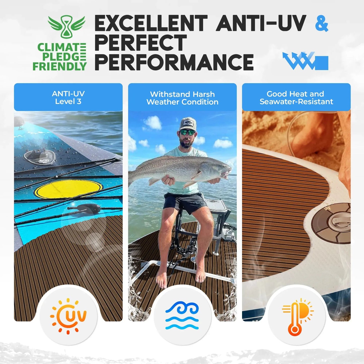 Boat Flooring EVA Foam Boat Decking Faux Teak Marine Flooring Marine Mat Sheet for Motorboat RV Yacht Kayak Surfboard