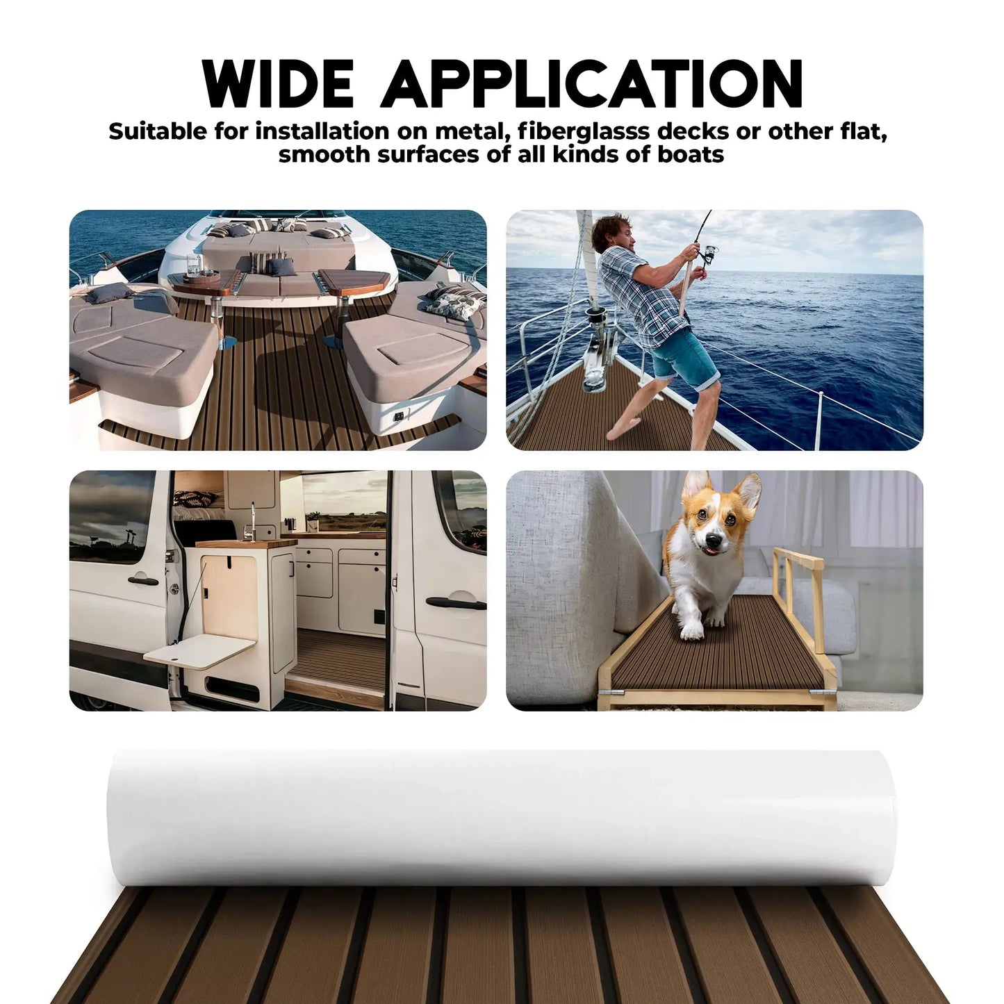 Boat Flooring EVA Foam Boat Decking Faux Teak Marine Flooring Marine Mat Sheet for Motorboat RV Yacht Kayak Surfboard